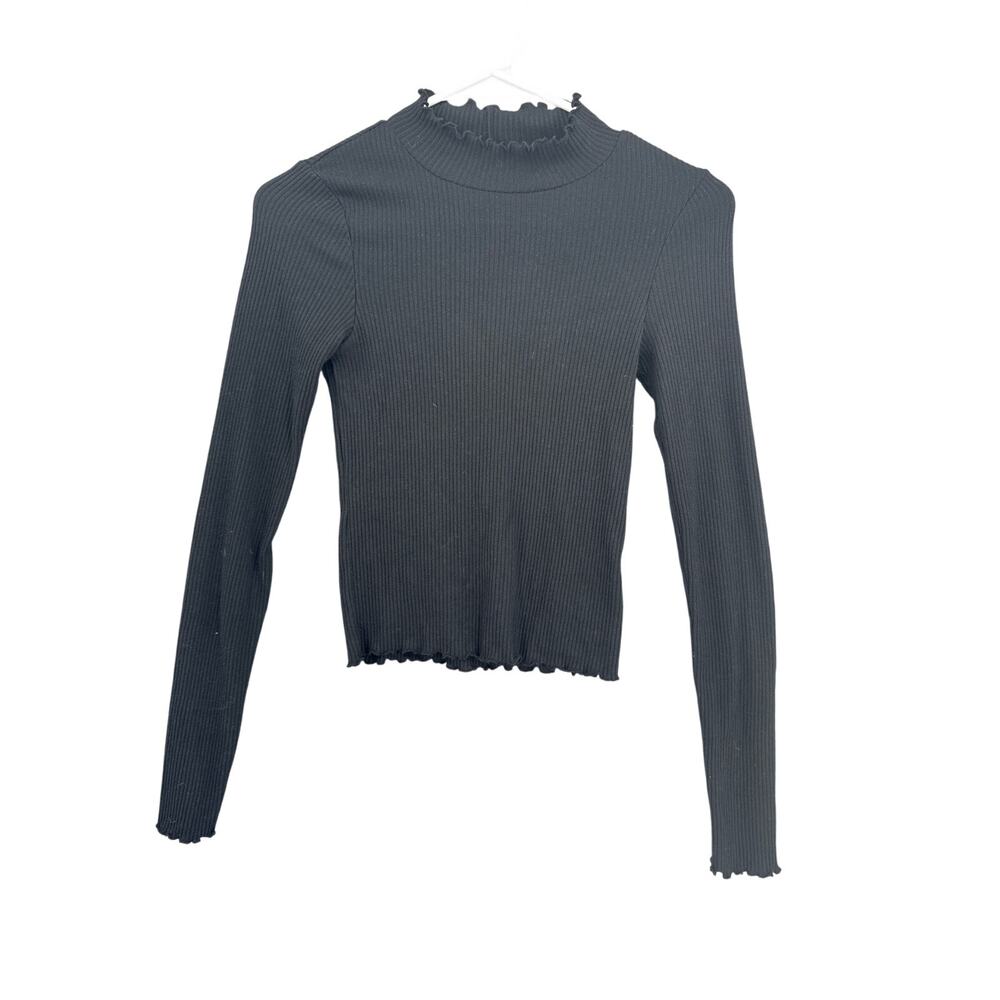 American Eagle Outfitters Women Ribbed Long Sleeve Shirt XS